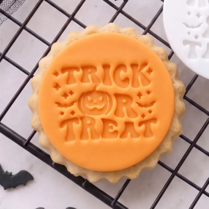 Trick or Treat cookie stamp Trick or Treat Cookie Stamp | Halloween Fondant Embosser
