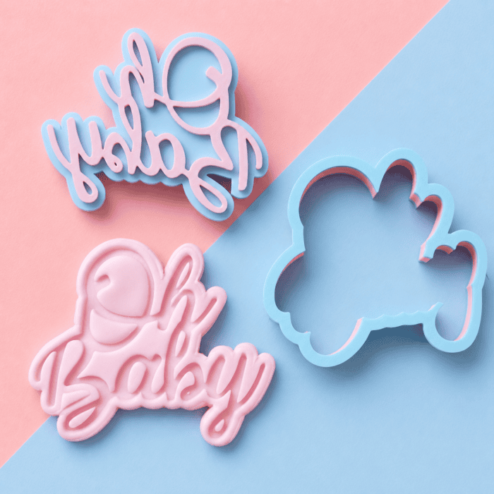 oh baby cookie cutter (1) Oh Baby Script Cookie Cutter & Embosser Set