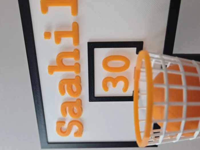 Custom Basketball Cake Topper – Personalised Name & Age Sports Birthday Topper – 3D Printed Hoop Cake Decoration