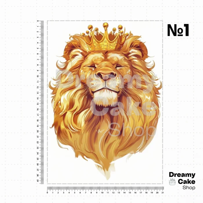Royal Lion Crown Edible Cake Topper