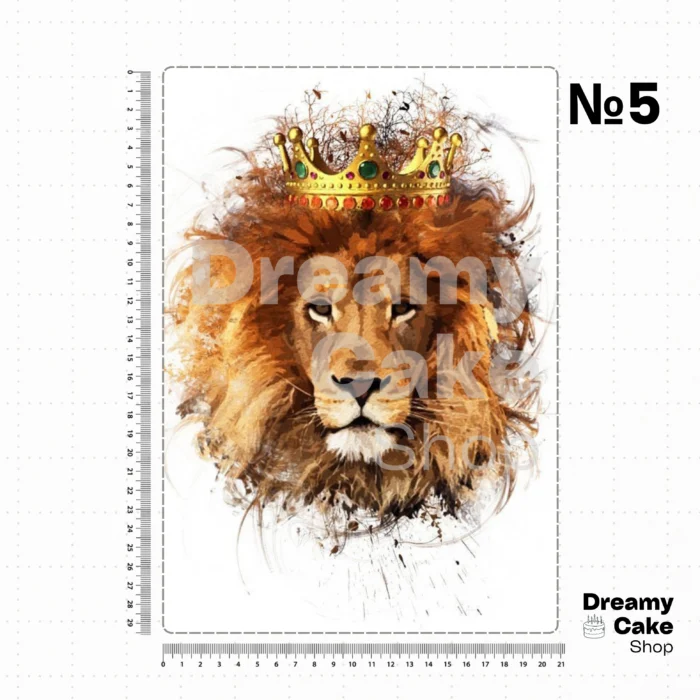 Royal Lion Crown Edible Cake Topper