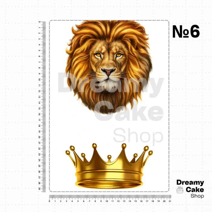 Royal Lion Crown Edible Cake Topper