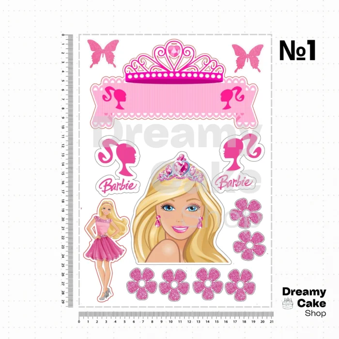Barbie A4 Edible Cake Topper