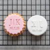 Custom Initials & Date Cookie Biscuit Stamp (1) Personalised Wedding Initials & Date Cookie Stamp | Minimal Design