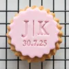 Custom Initials & Date Cookie Biscuit Stamp (2) Personalised Wedding Initials & Date Cookie Stamp | Minimal Design