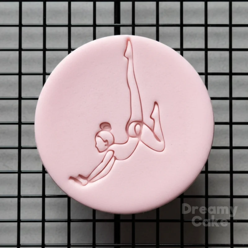 Girl gymnast cookie stamp