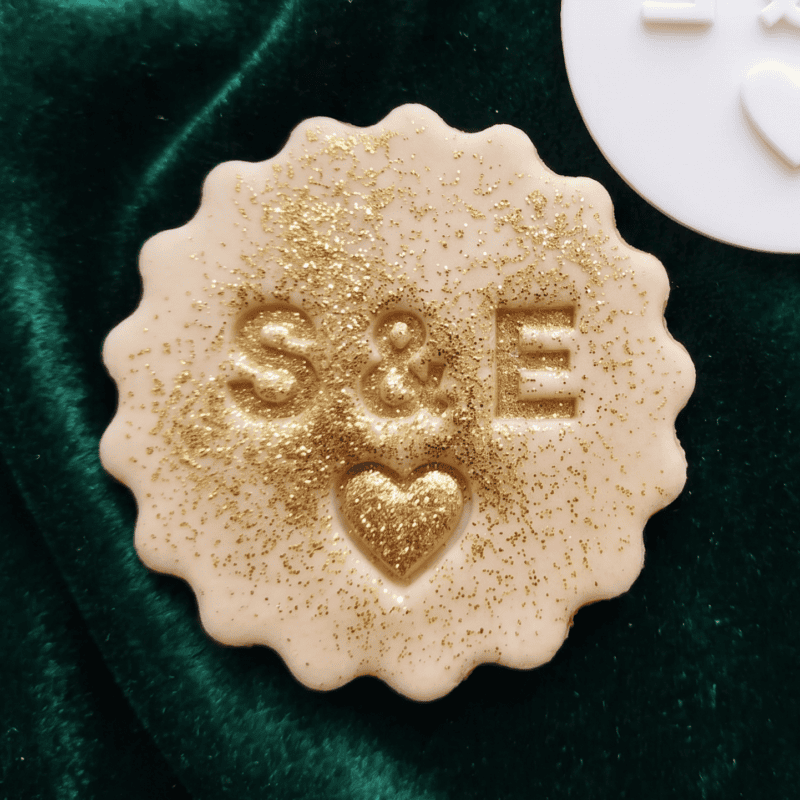 Initials & Heart Cookie Stamp (1) Personalised Initials & Heart Cookie Stamp | Wedding Embosser