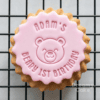 berry Personalised Beary First Birthday Name Cookie Stamp