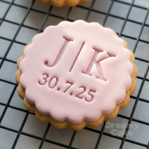 Personalised Wedding Initials & Date Cookie Stamp | Minimal Design