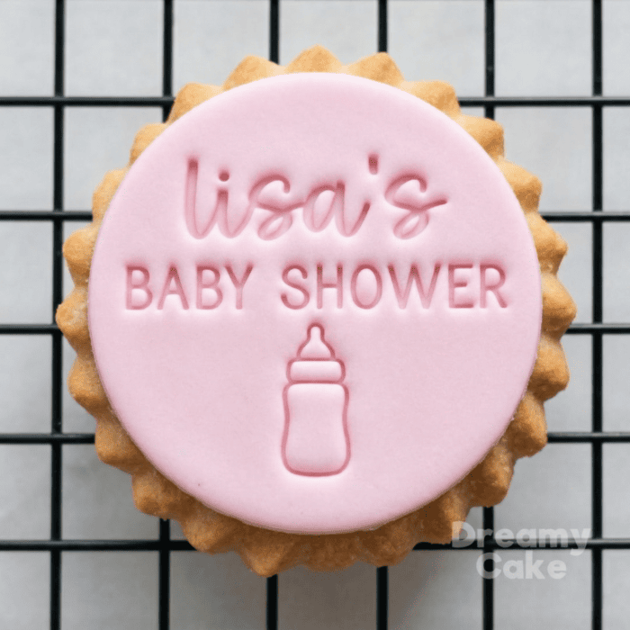 nwe Personalised Baby Shower Name Cookie Stamp | Bottle Design