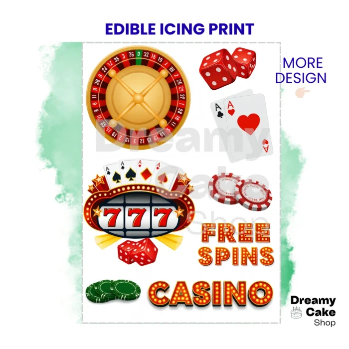 Casino Night Edible Cake Topper