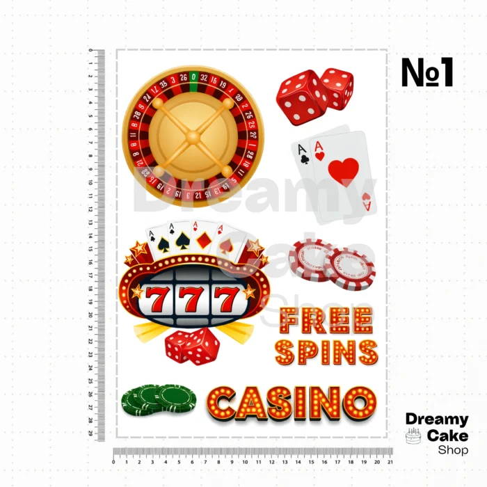 Casino Night Edible Cake Topper