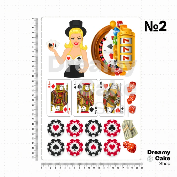 Casino Night Edible Cake Topper