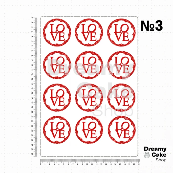 Текст абзаца (60) Valentine’s Day Edible Cupcake Toppers – Hearts Design on Icing Paper ( (A4 Sugar Sheet)