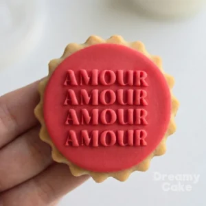 Amour Repeating Text Cookie Stamp | French Love Embosser