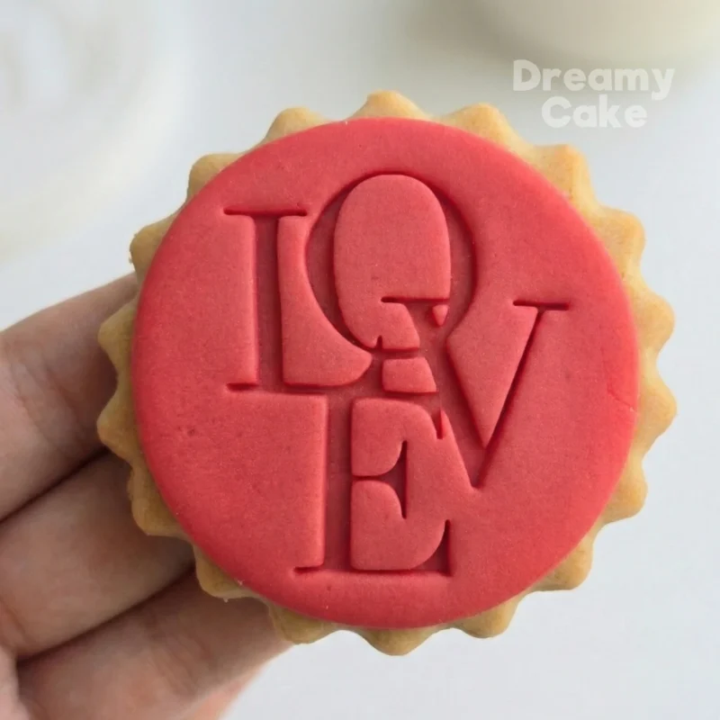 LOVE Typography Cookie Stamp