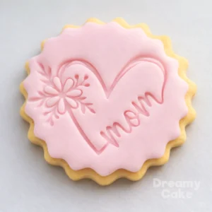 Mom Heart & Flower Cookie Stamp | Mother’s Day Embosser