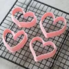et of 4 modern heart cookie cutters for dough and fondant