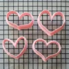 et of 4 modern heart cookie cutters for dough and fondant