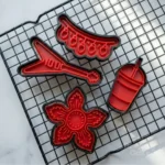 Retro 80s cookie cutter embosser set guitar fairy lights milkshake cup monster flower