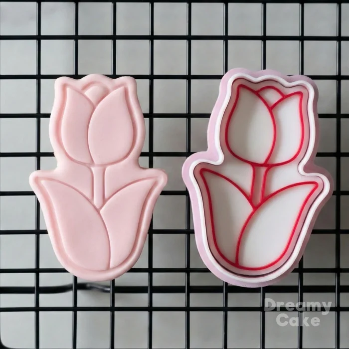 Tulip flower cookie cutter for dough and fondant