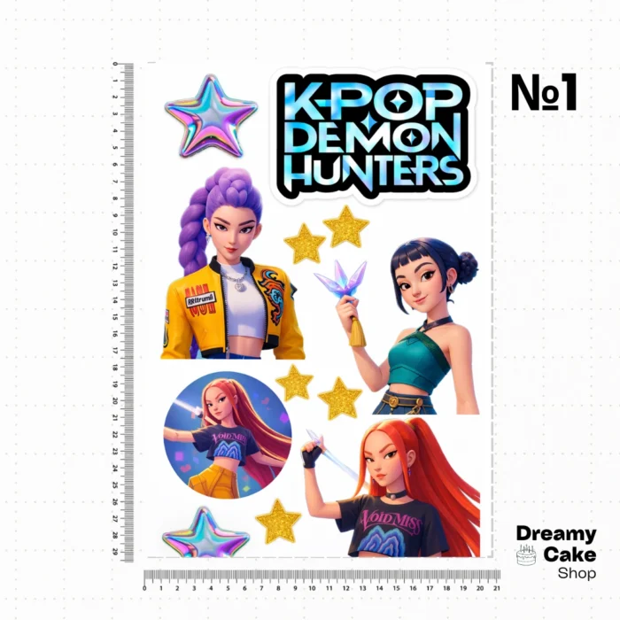 K-Pop Demon Hunter Edible Cake Topper |