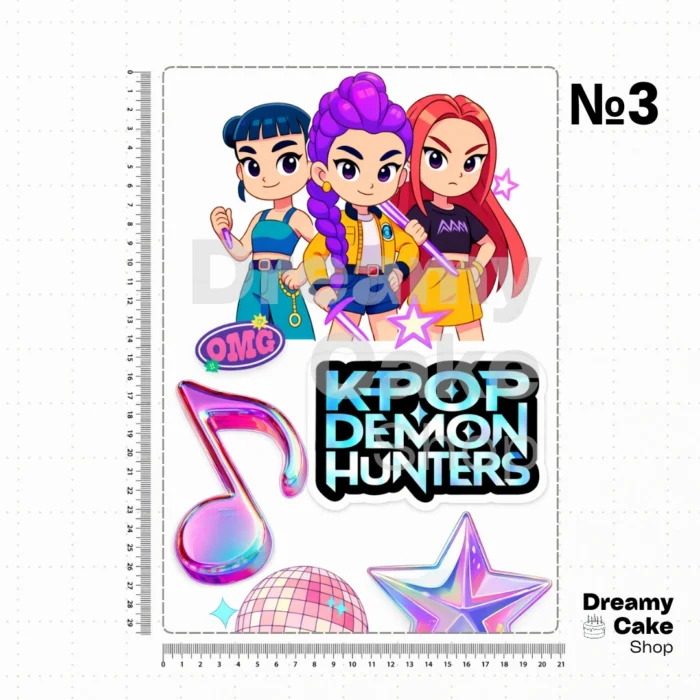 K-Pop Demon Hunter Edible Cake Topper |