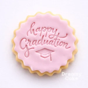 Happy Graduation Script Cookie Stamp | Cap Embosser