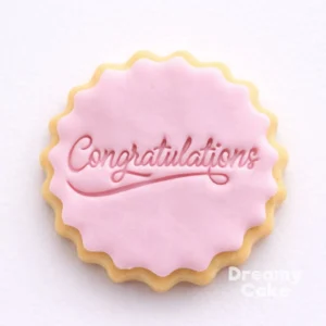 Congratulations Script Cookie Stamp | Fondant Embosser