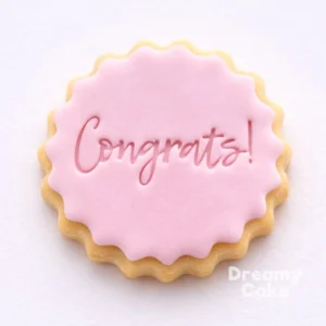 Congrats Script Cookie Stamp | Celebration Fondant Embosser