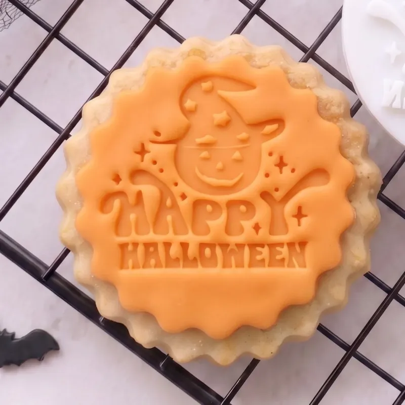 Cute Happy Halloween pumpkin witch design